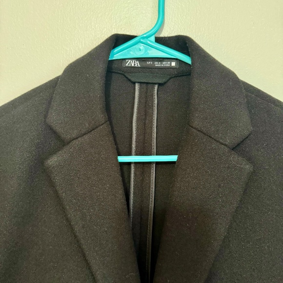 Zara wool blend trench coat size small but fits likes medium stretch - Picture 2 of 6